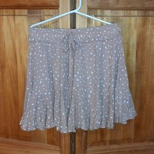 Tan Ruffled Doted Skirt
